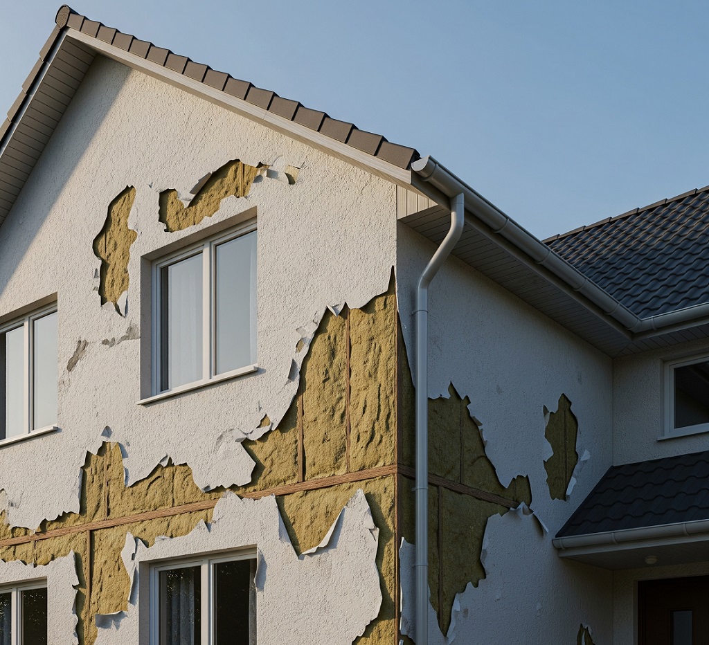 Odpadająca elewacja - błędy przy ocieplaniu domu